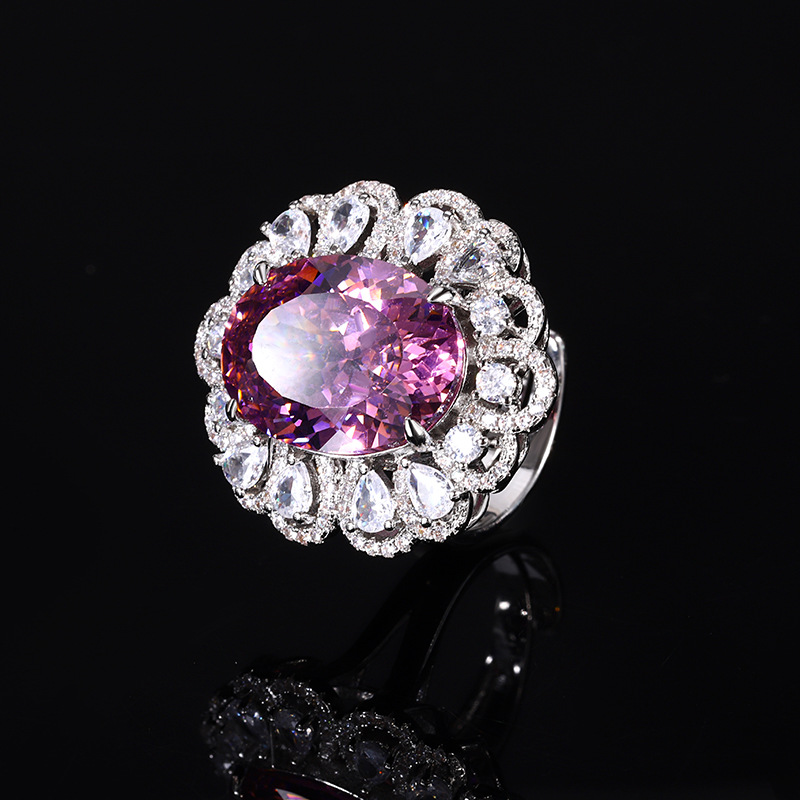 Unique Texture  Elegant Silhouette Bird's Nest-Cut Egg-Shaped Fashion Ring  