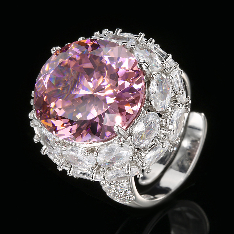 Copper-Based Gold-Plated Simulated Bird's Nest-Cut Egg-Shaped Vintage Ring