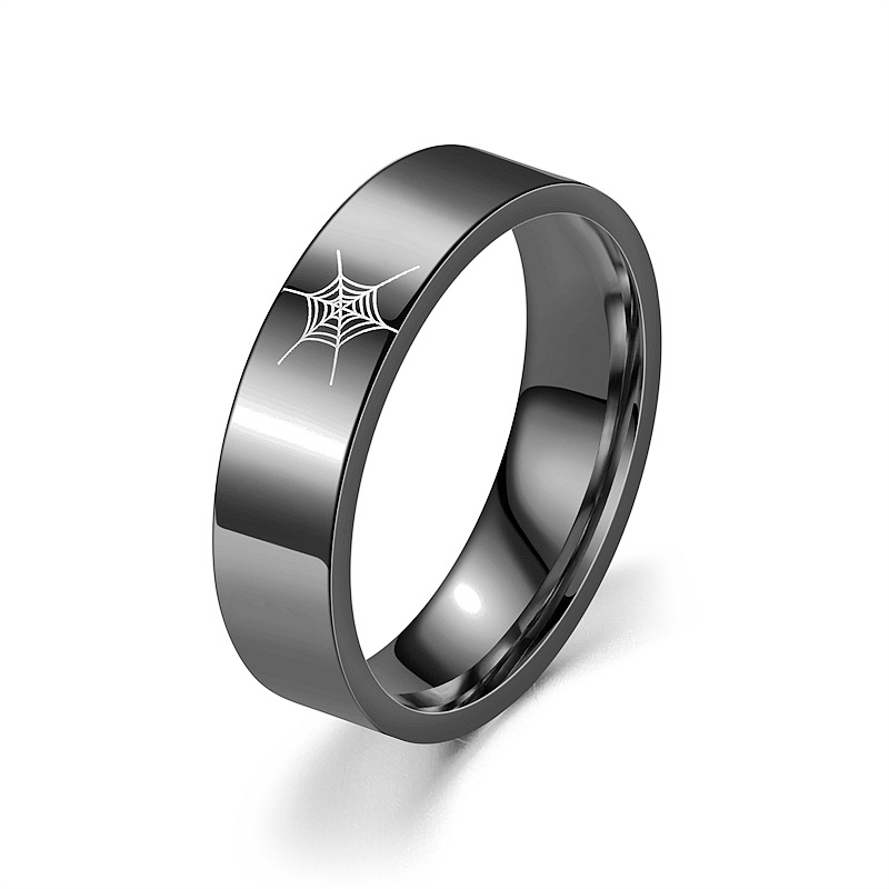 Stylish band with unique spider design couple Rings