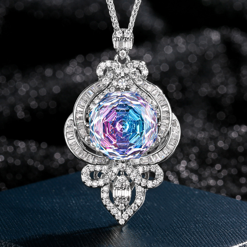 Stylish Elegant Multicolor Gemstone Pendant Necklace for women