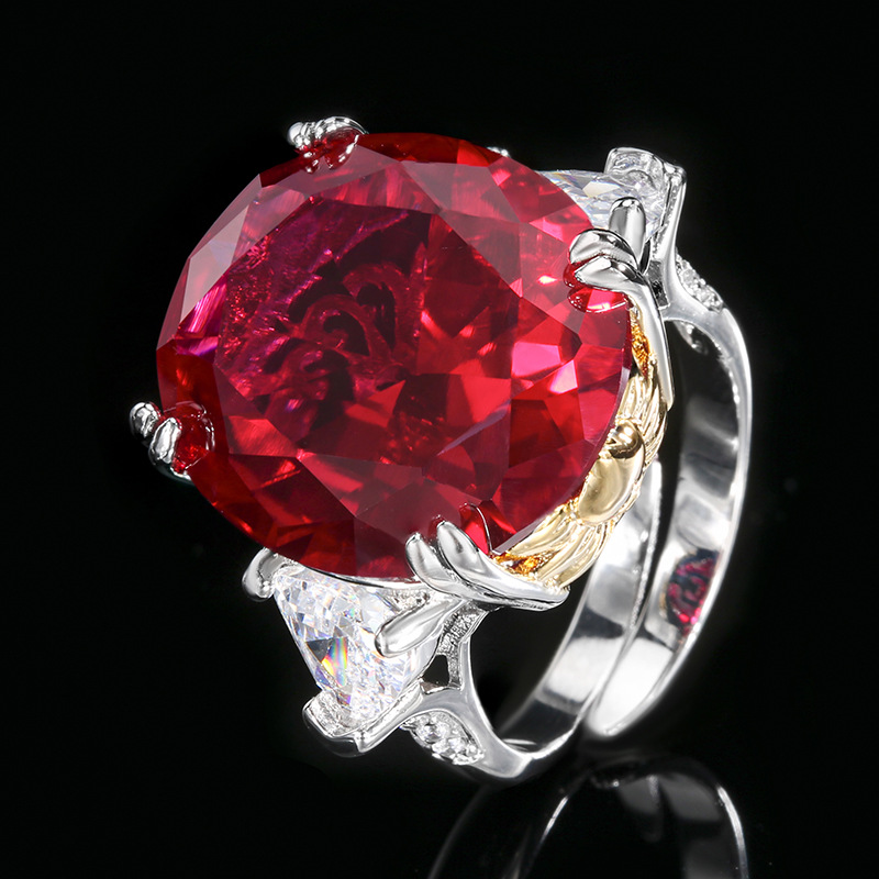 Simulated Ruby and Blue Spinel Vintage Ring