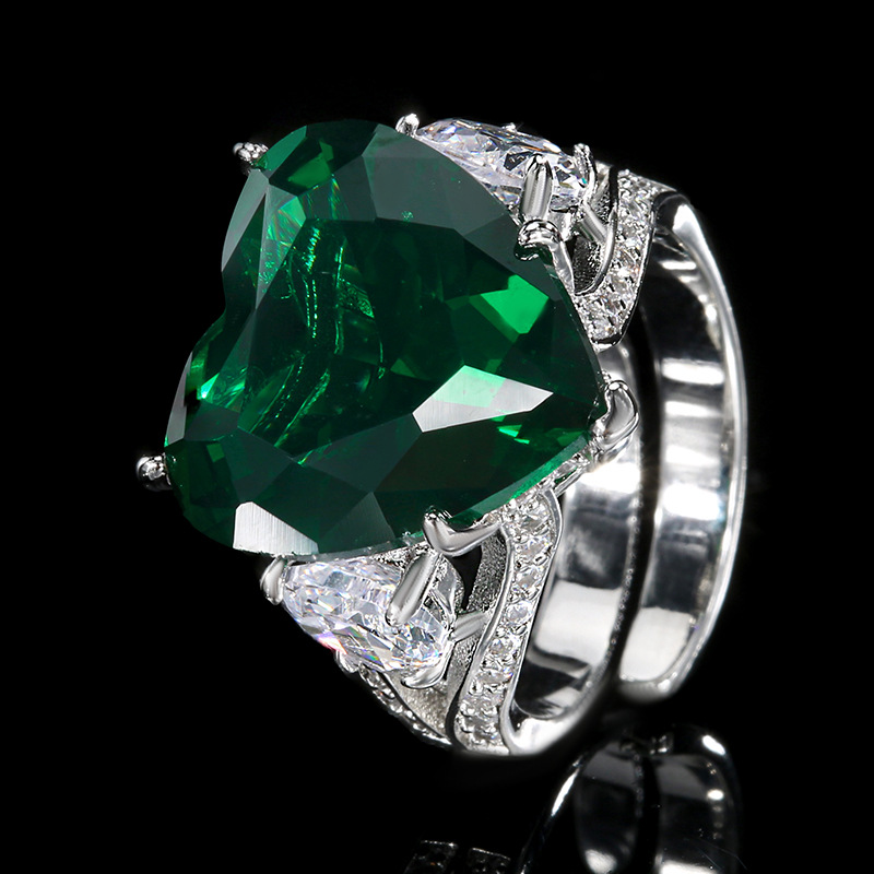 Heart-Shaped Emerald Ring