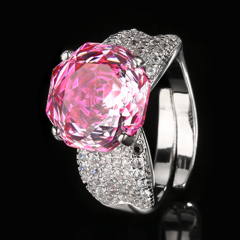 Gradient Color Elegant Crystal Statement Ring