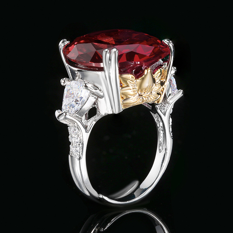 Simulated Ruby and Blue Spinel Vintage Ring
