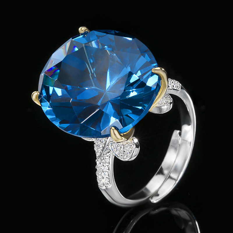 Imitation Colored Gemstones & Corundum Jewelry Retro Ring