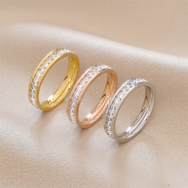 Hot-selling Light Luxury Stylish INS-style Diamond-Embedded women's rings