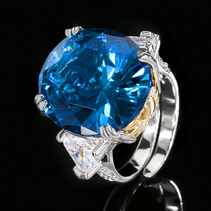 Simulated Ruby and Blue Spinel Vintage Ring
