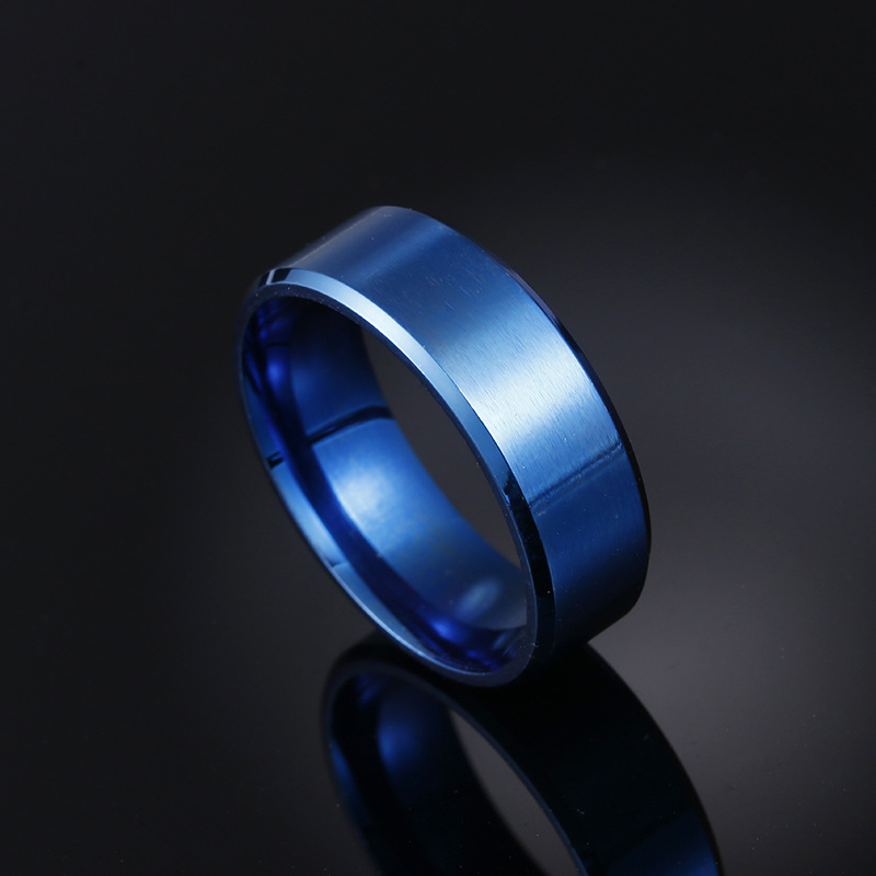 Modern wedding band 8MM Wide Titanium Steel Matte Men's Ring