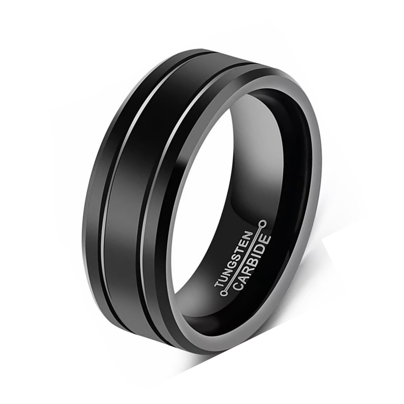 Black Durable and stylish men's wedding band Ring