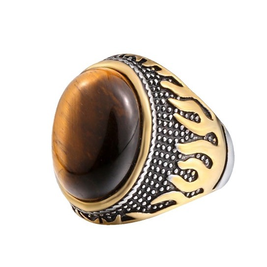 Stylish Tiger Eye Stone Men's Ring