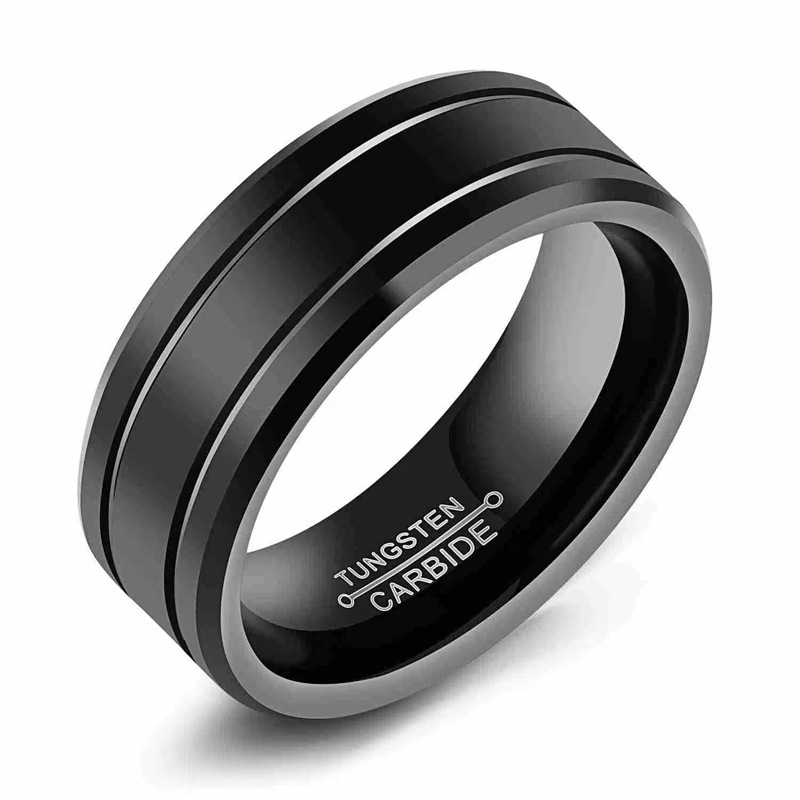 Black Durable and stylish men's wedding band Ring