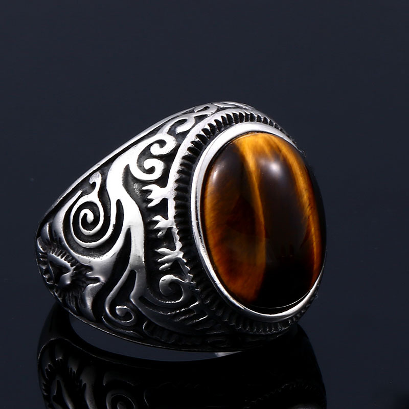 Men's Tiger Eye Stone Ring