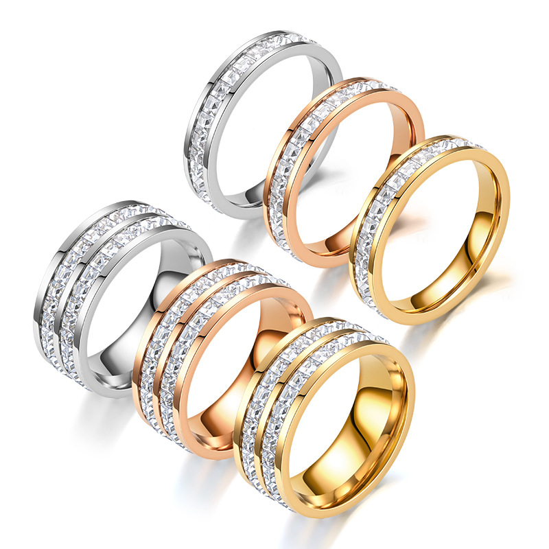 Hot-selling Light Luxury Stylish INS-style Diamond-Embedded women's rings