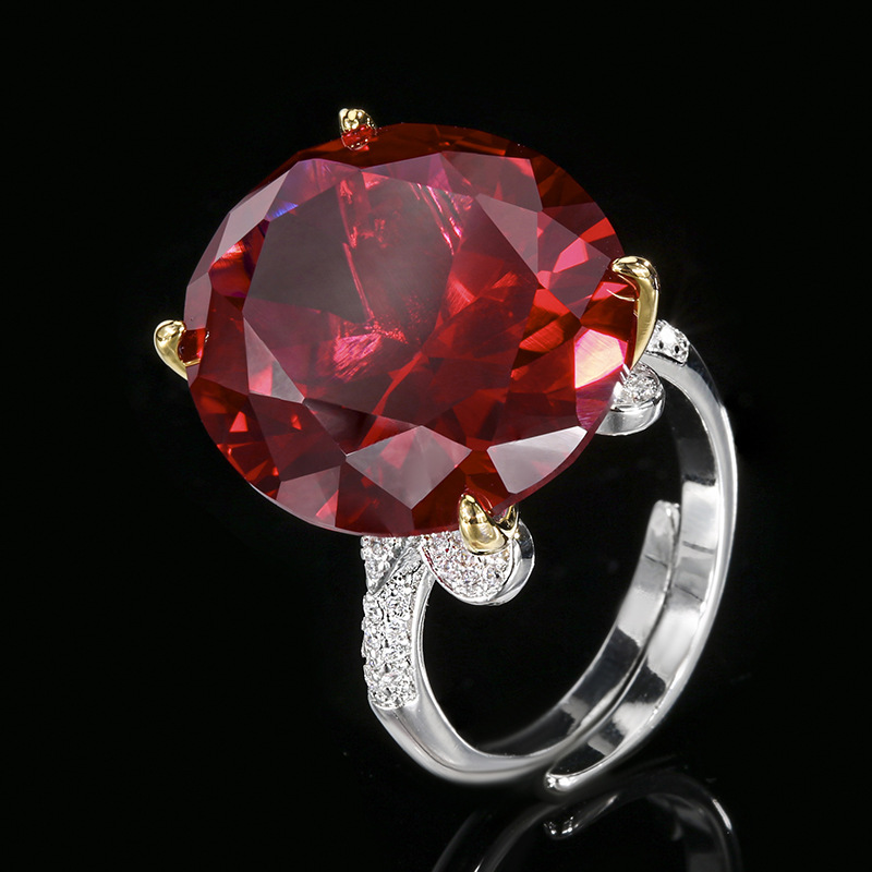 Imitation Colored Gemstones & Corundum Jewelry Retro Ring