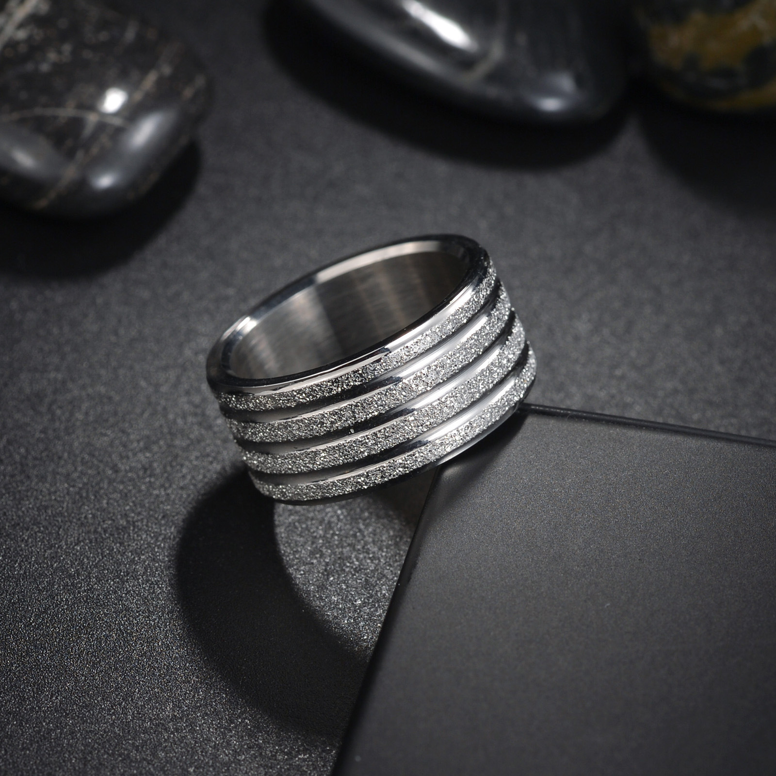 10MM Wide Titanium Steel Matte Men's Ring, Large Band, Fade-Resistant Men's Rings