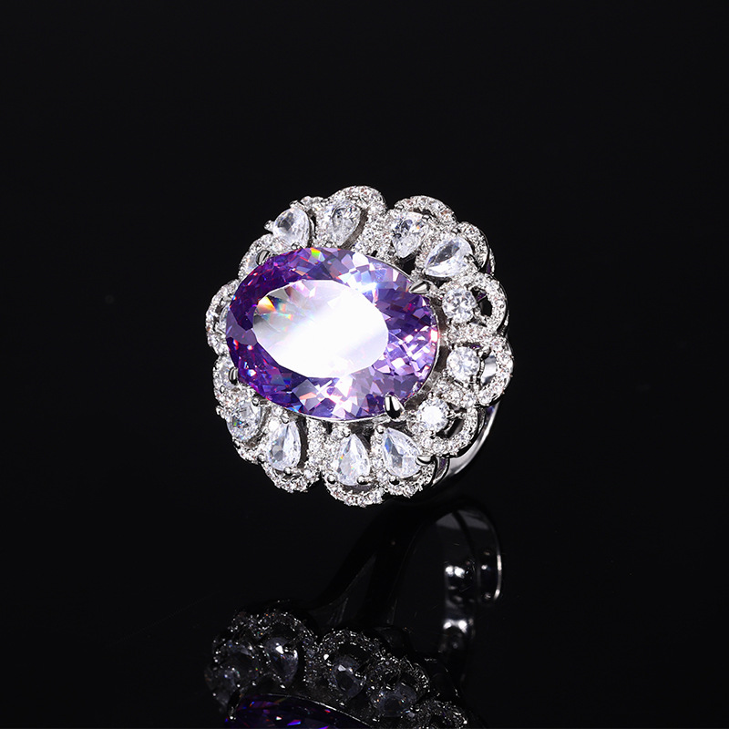 Unique Texture  Elegant Silhouette Bird's Nest-Cut Egg-Shaped Fashion Ring  