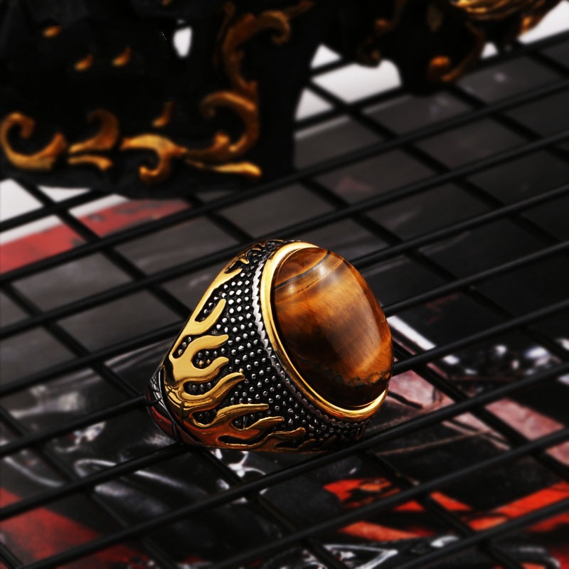 Stylish Tiger Eye Stone Men's Ring