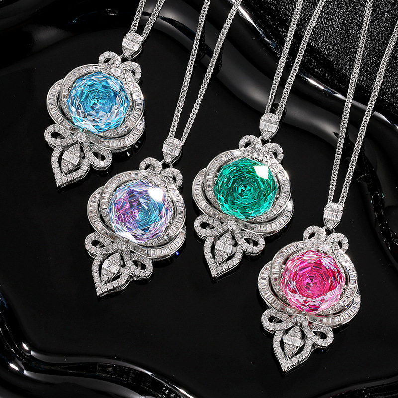 Stylish Elegant Multicolor Gemstone Pendant Necklace for women