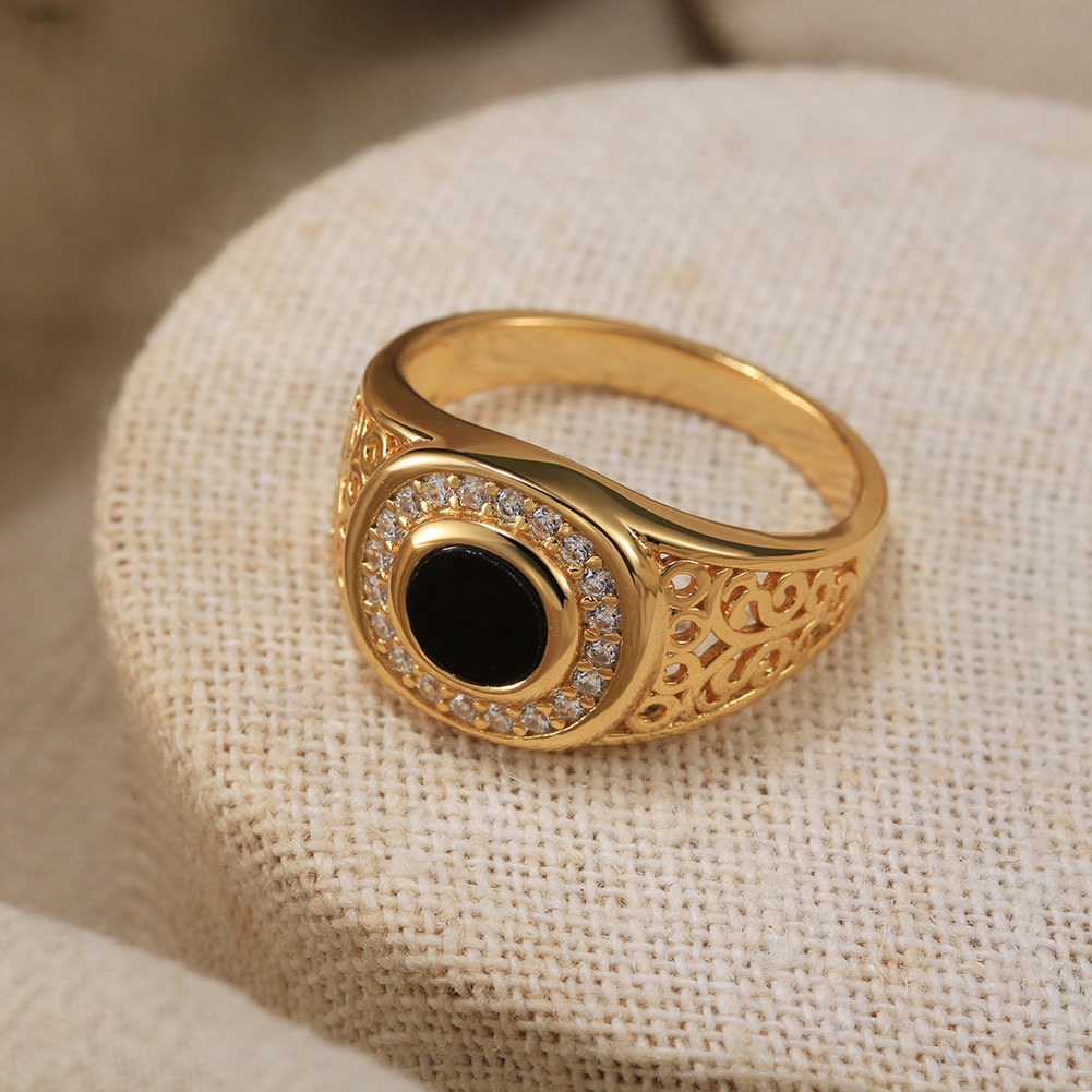 Sterling Silver S925 fashion Black Onyx turkish Ring