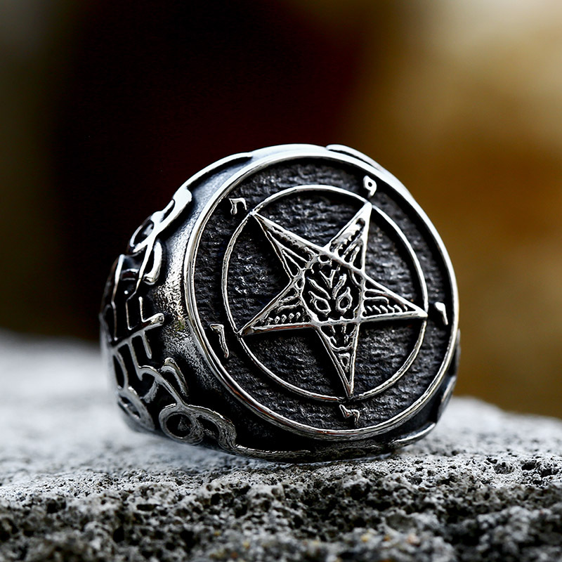 Satanic Titanium Steel Ring Jewelry