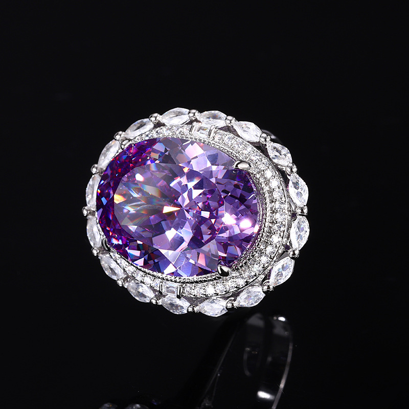 Elegant Engagement Red Gemstone Padparadscha Ring Women 