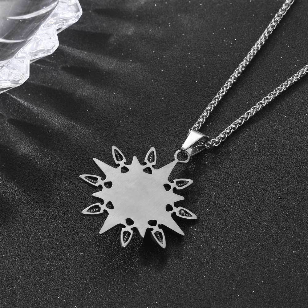 Stainless Steel Men's Octagram Evil Eye Retro Pendant Necklace