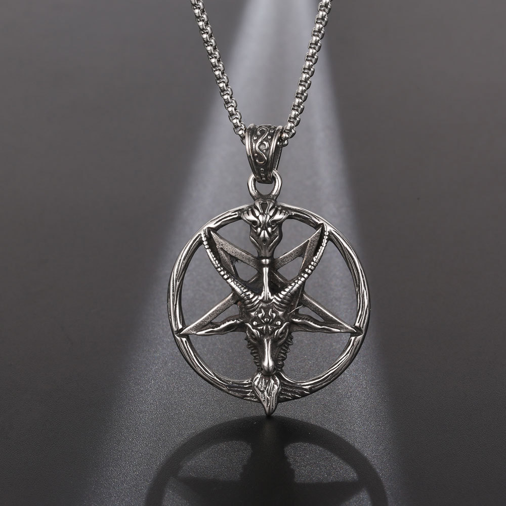 Unisex Satanic Skull & Baphomet Pendant Necklace - Stylish Trendy Brand Jewelry