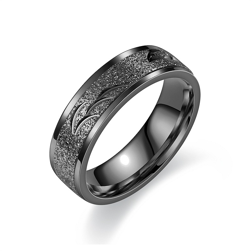 Silver Glitter Engraved Ring