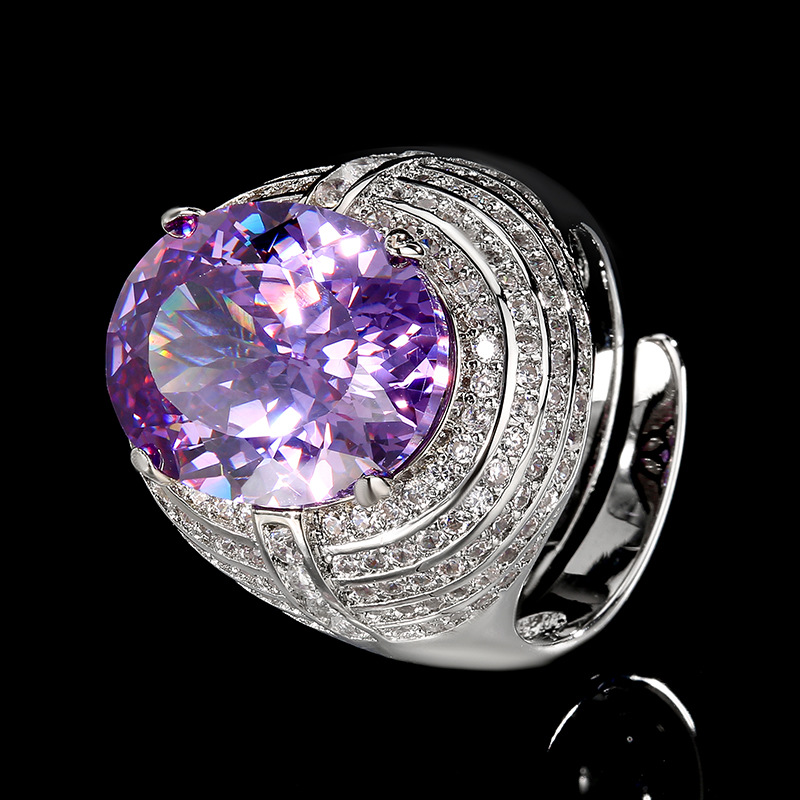 Elegant Blue Red Green Purple Gemstone Ring