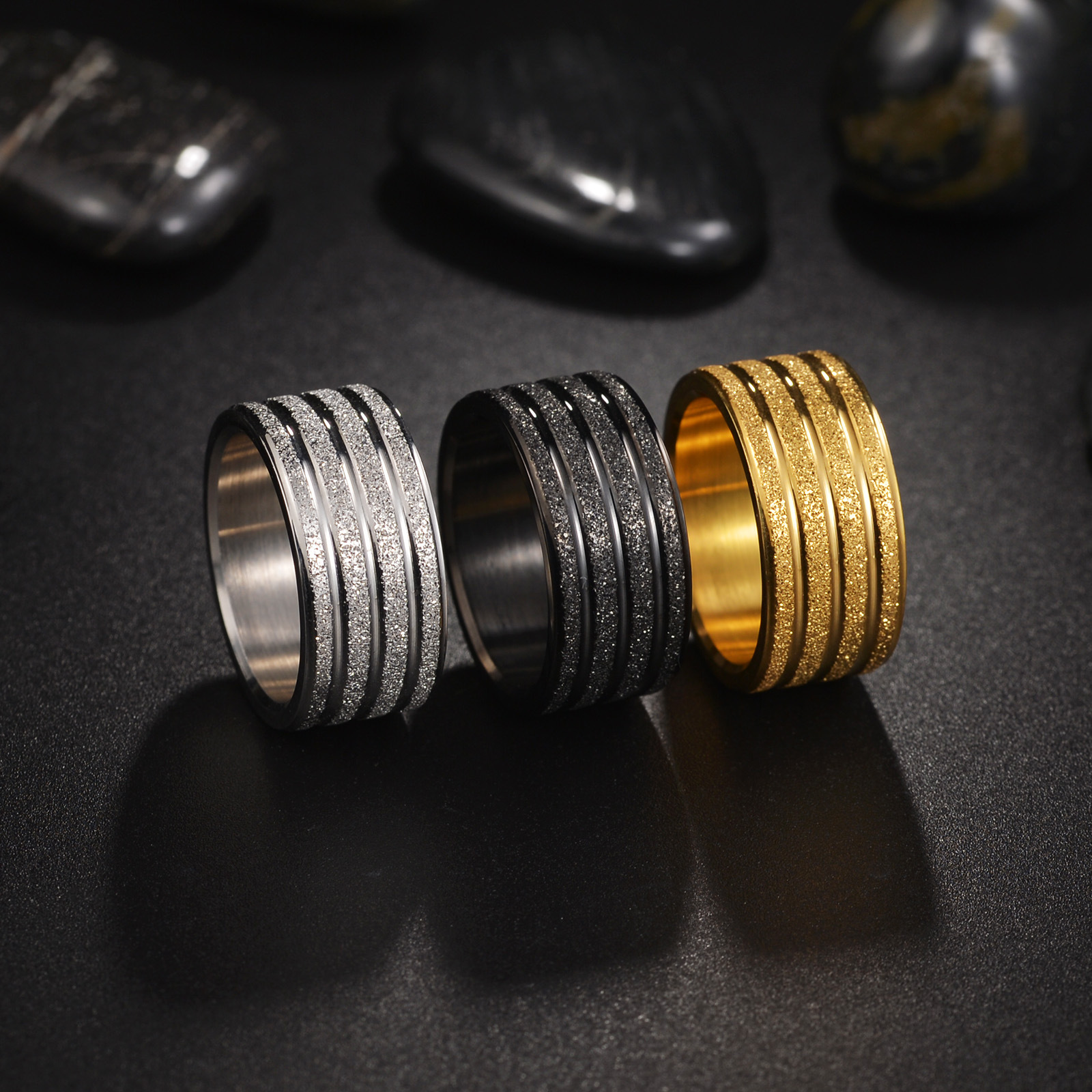 10MM Wide Titanium Steel Matte Men's Ring, Large Band, Fade-Resistant Men's Rings