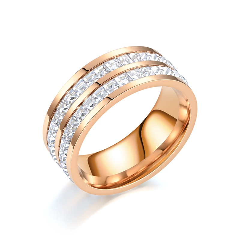 Hot-selling Light Luxury Stylish INS-style Diamond-Embedded women's rings