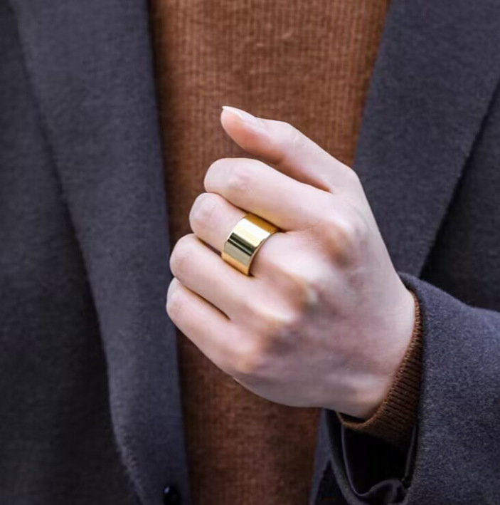 Stainless Steel Wide Band Sleek and modern metal jewelry Ring