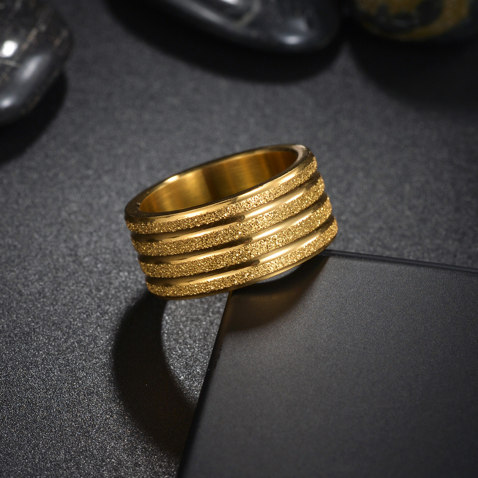 10MM Wide Titanium Steel Matte Men's Ring, Large Band, Fade-Resistant Men's Rings