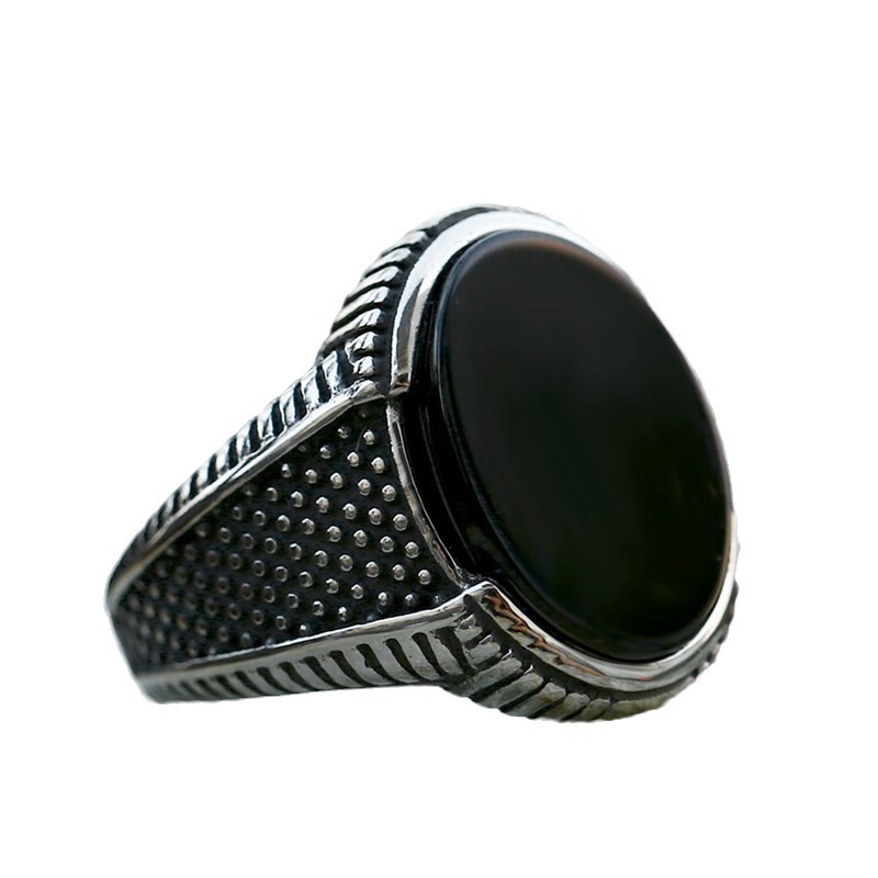Men's Black Onyx Stone Ring