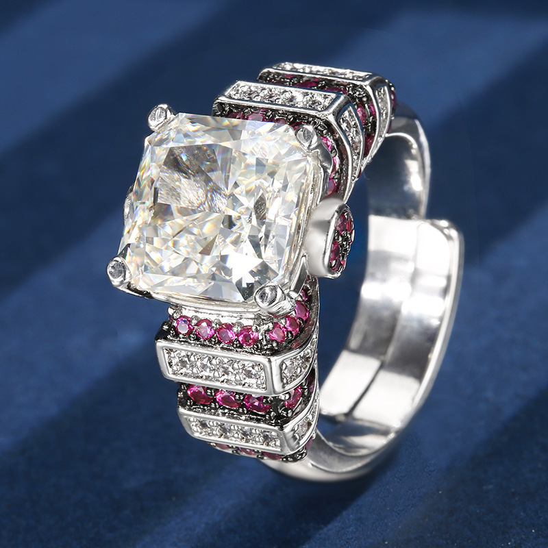 Unique Design Ice Flower Cut High-Carbon Diamond Jewelry Rings 