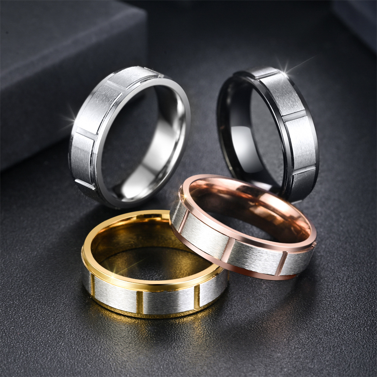 Classic band with a modern brushed finish Men's Stainless Steel Ring