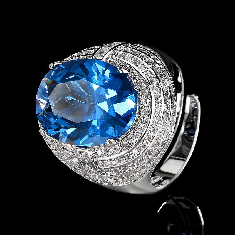 Elegant Blue Red Green Purple Gemstone Ring