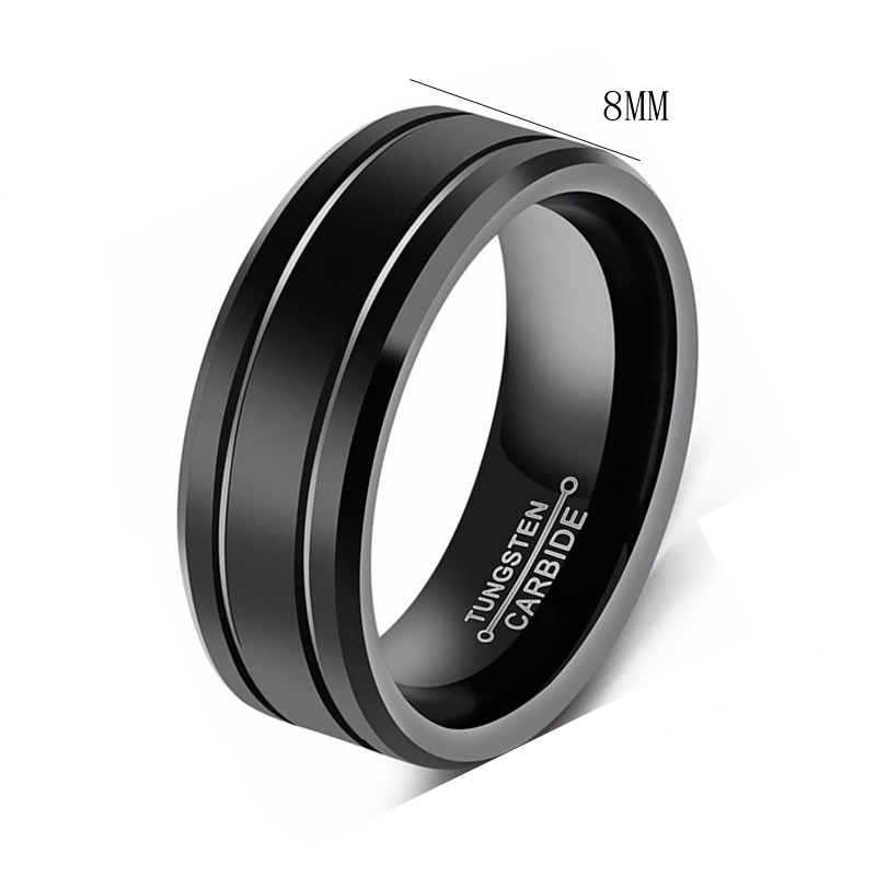 Black Durable and stylish men's wedding band Ring