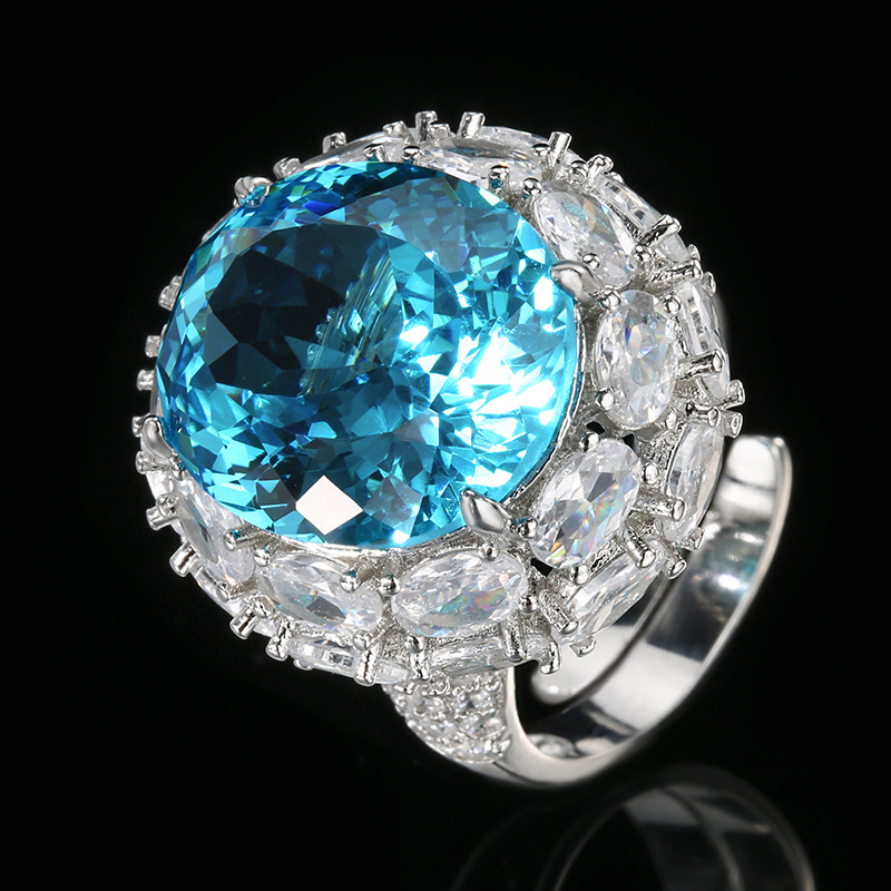 Copper-Based Gold-Plated Simulated Bird's Nest-Cut Egg-Shaped Vintage Ring