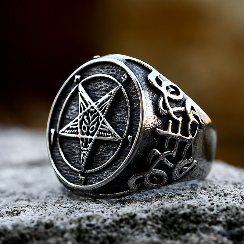 Satanic Titanium Steel Ring Jewelry