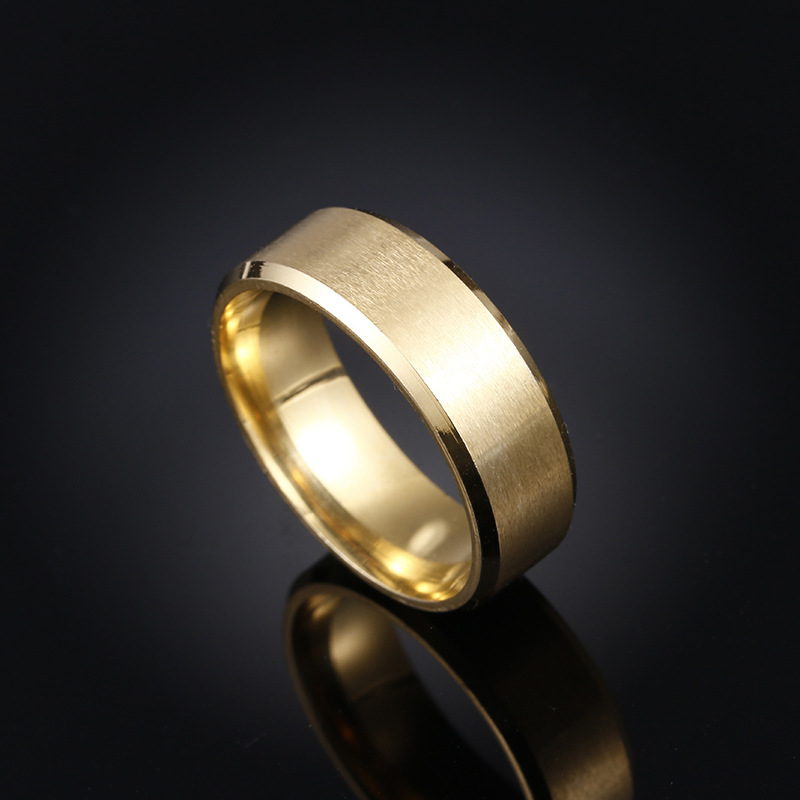 Modern wedding band 8MM Wide Titanium Steel Matte Men's Ring