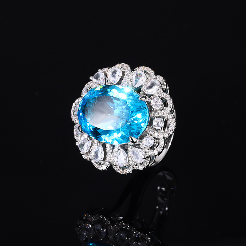 Unique Texture  Elegant Silhouette Bird's Nest-Cut Egg-Shaped Fashion Ring  
