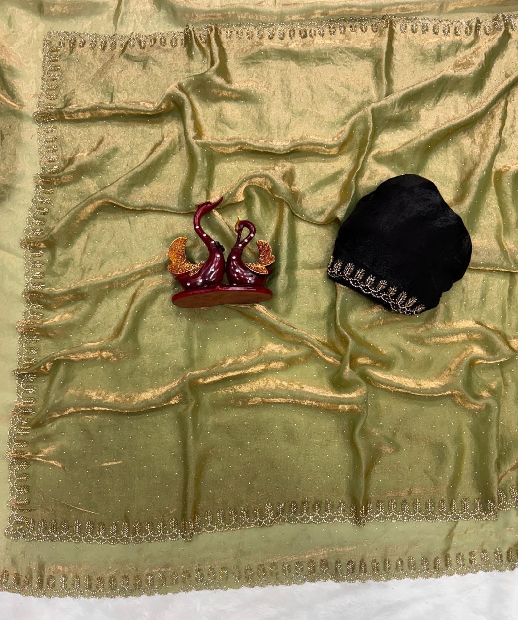 Pure Space silk saree with original jarkhan work