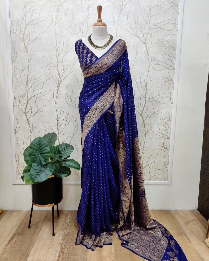 Banarasi Warm Dybel Soft Silk Saree with Zari Booti Weaving