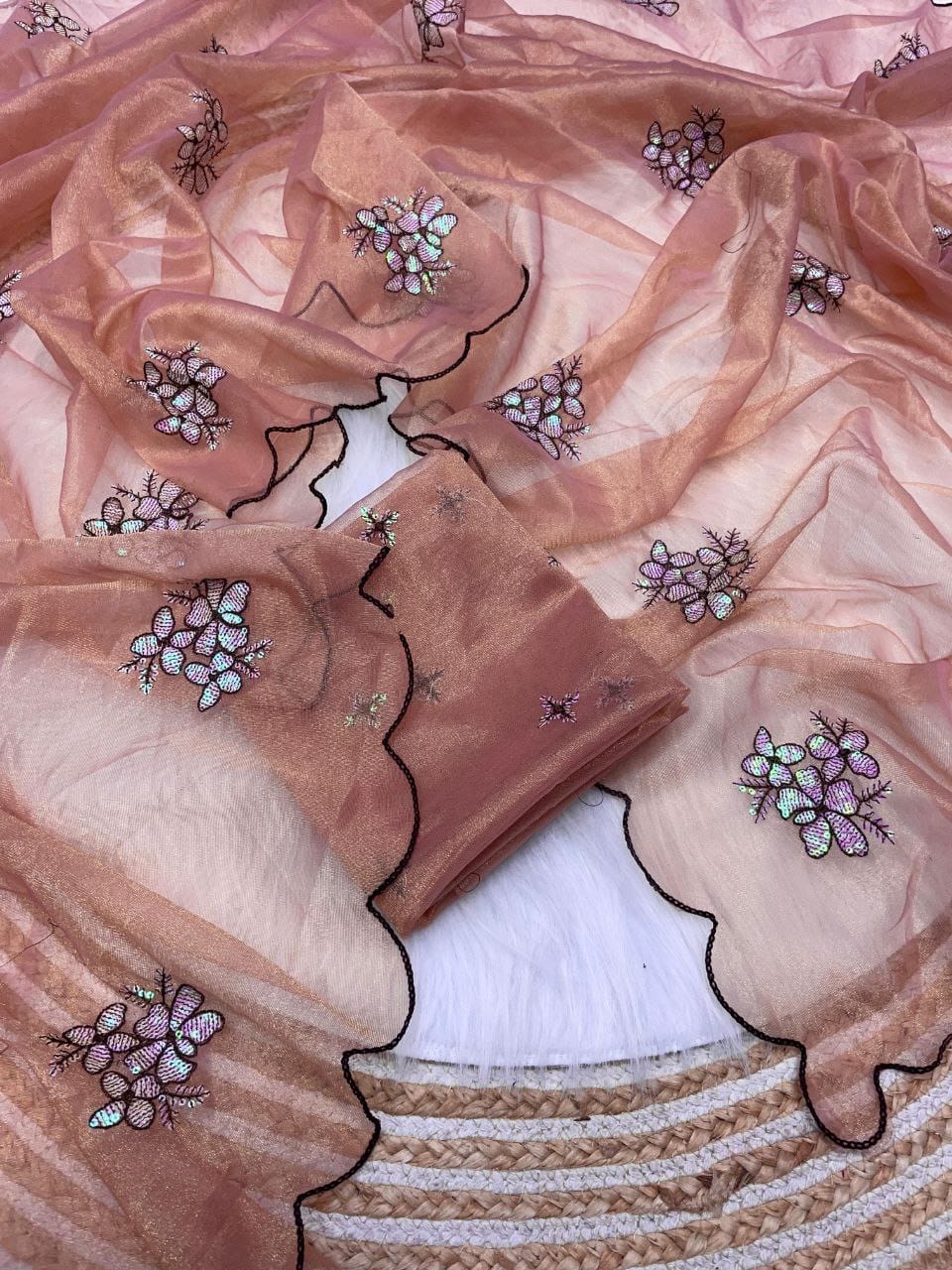 Soft shiny net saree