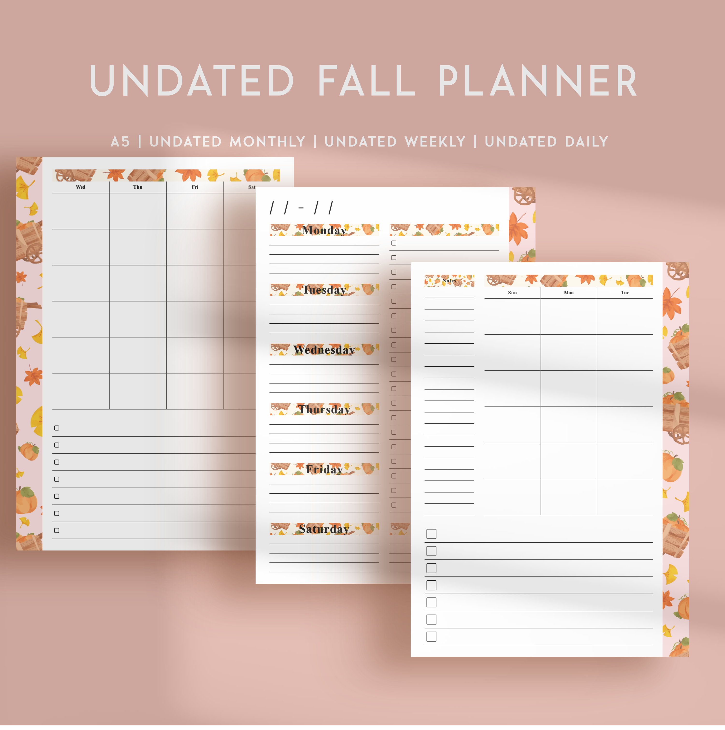 Undated Fall Planner