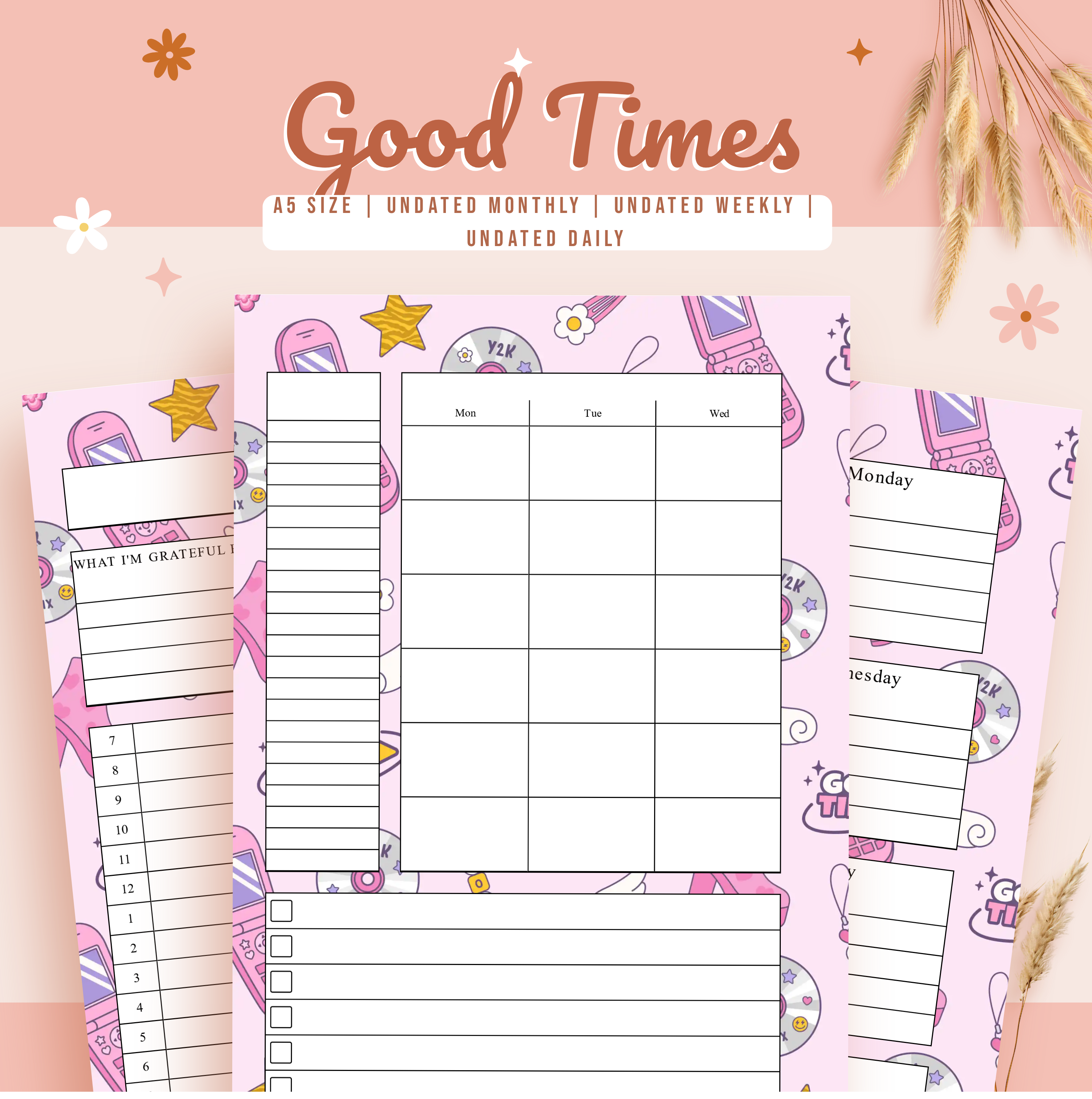 Y2K Monthly, Weekly and Daily Planner