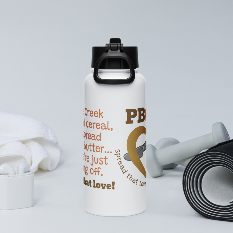 Stainless steel water bottle with a straw lid