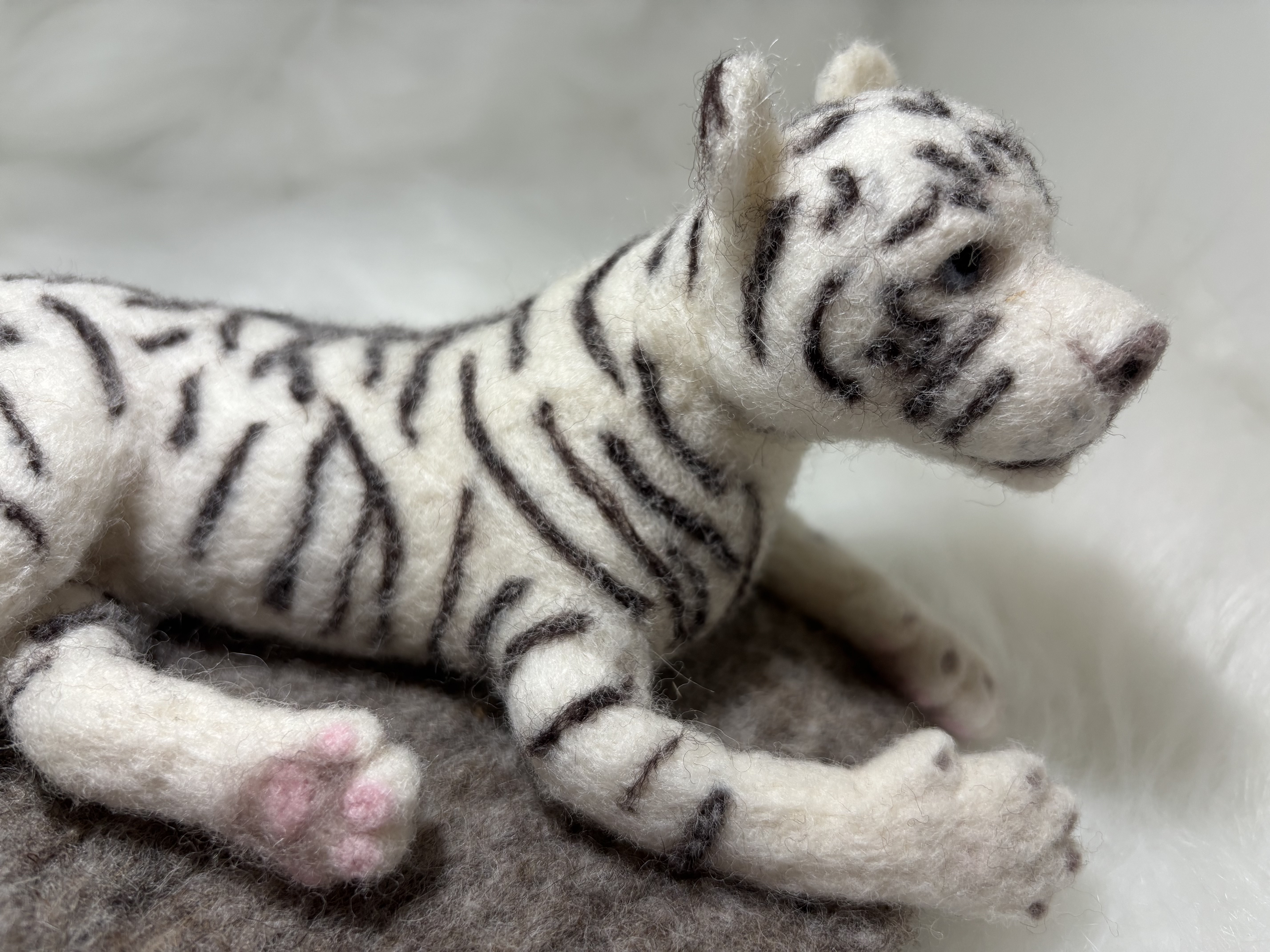 Witte tijger van wol