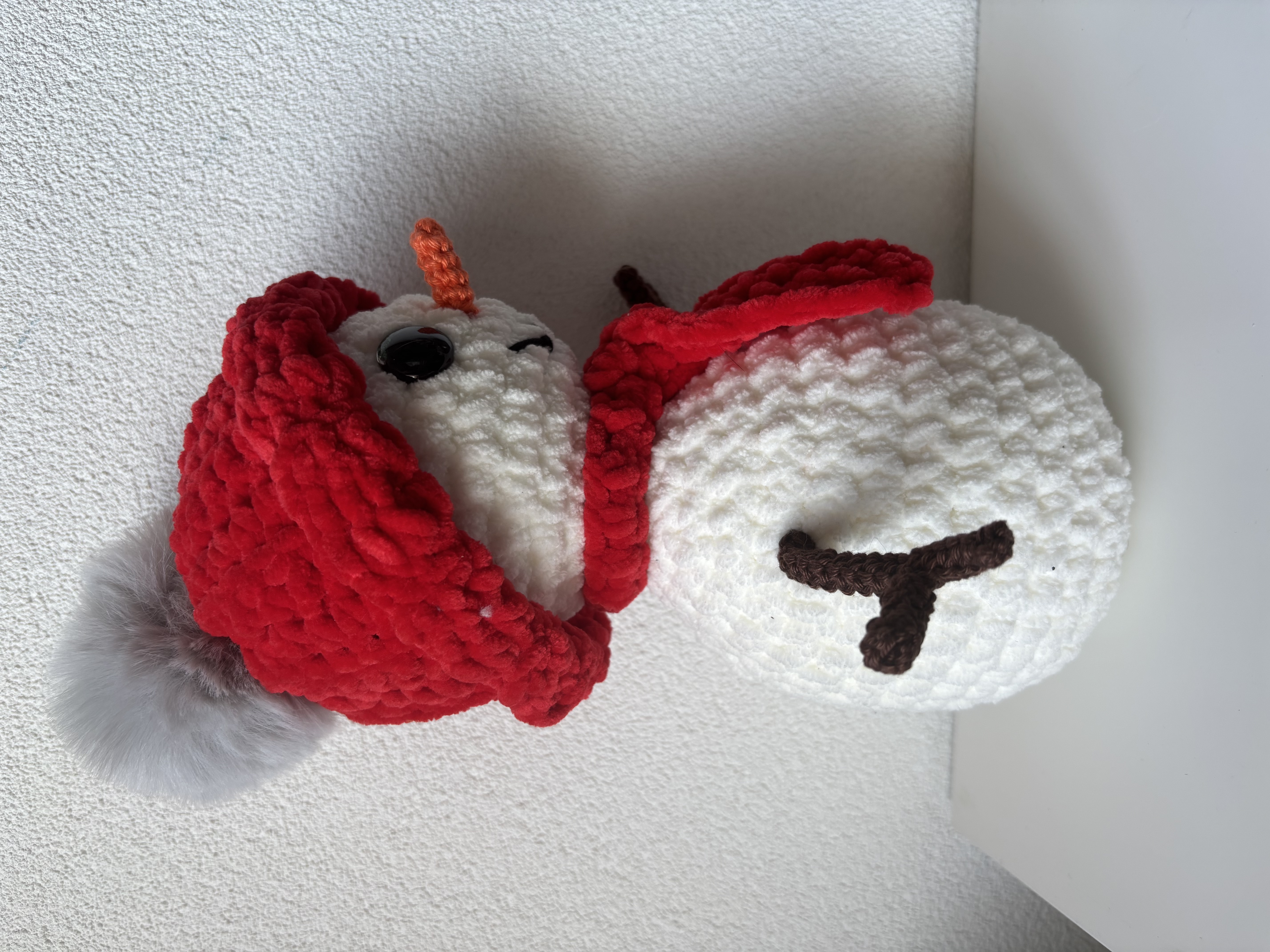 Gehaakte sneeuwpop knuffel